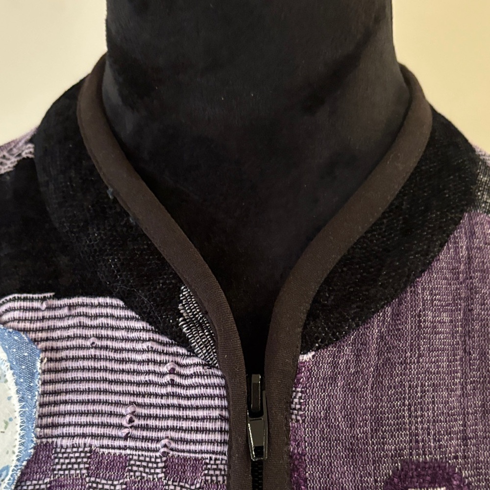 Patchwork Jacket With Purple And Black Accents - image 4